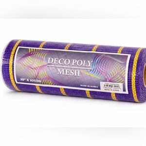 Deco Poly Mesh 10” x 10 Yards Purple Yellow Stripe Wreath Craft Supply